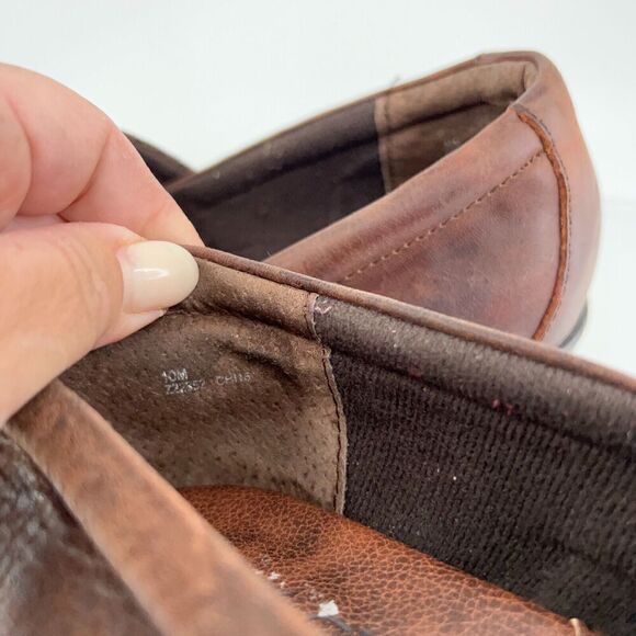 Born Womens Daphnes Clog Size 10 Brown Leather Wedge Heel Work Shoe Comfy - Picture 14 of 15